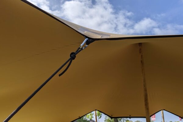 Strechtent-7 Stretch tent 10,5×15 m — Sand