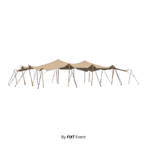 Stretch tent 15×5 meter — Sand Stretch tent 10,5×15 m — Sand